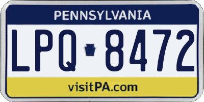 PA license plate LPQ8472