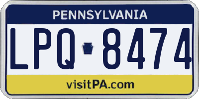 PA license plate LPQ8474