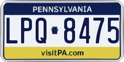 PA license plate LPQ8475