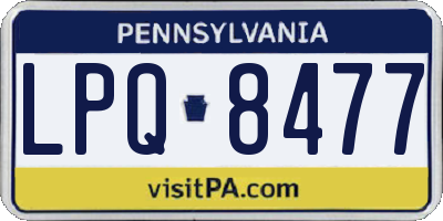 PA license plate LPQ8477