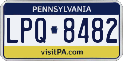 PA license plate LPQ8482