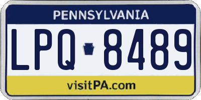 PA license plate LPQ8489