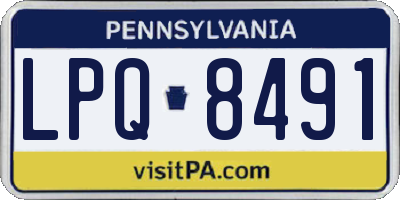 PA license plate LPQ8491
