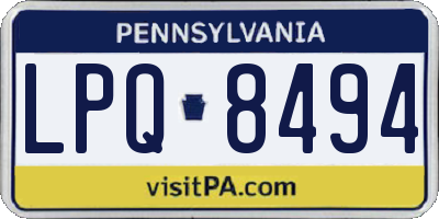 PA license plate LPQ8494