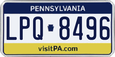 PA license plate LPQ8496
