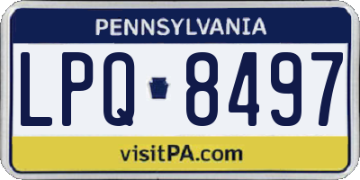 PA license plate LPQ8497