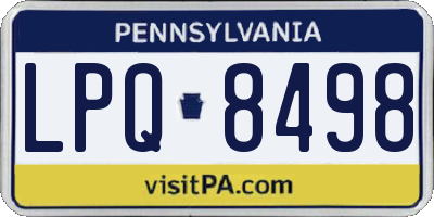 PA license plate LPQ8498