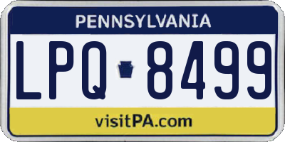 PA license plate LPQ8499
