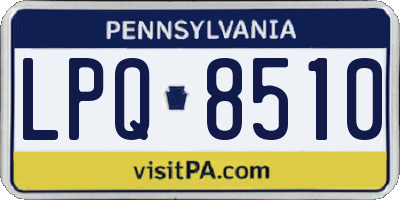 PA license plate LPQ8510