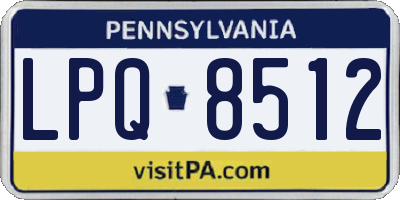 PA license plate LPQ8512