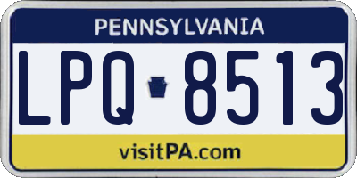 PA license plate LPQ8513