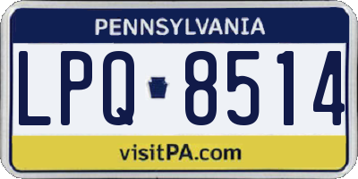 PA license plate LPQ8514