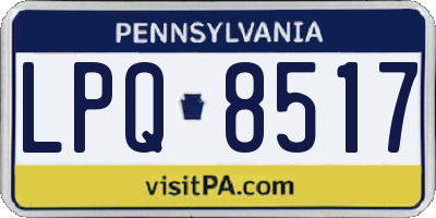 PA license plate LPQ8517