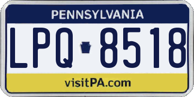 PA license plate LPQ8518
