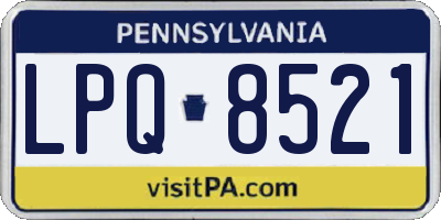 PA license plate LPQ8521