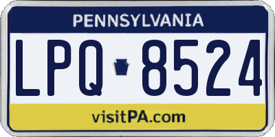 PA license plate LPQ8524