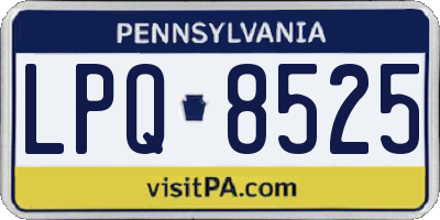 PA license plate LPQ8525