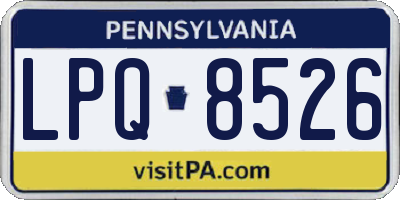 PA license plate LPQ8526