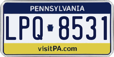 PA license plate LPQ8531