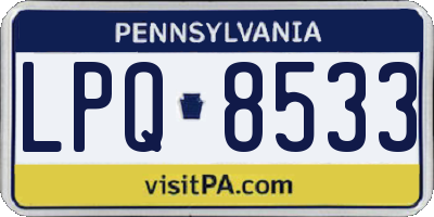 PA license plate LPQ8533