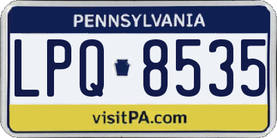 PA license plate LPQ8535