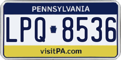 PA license plate LPQ8536