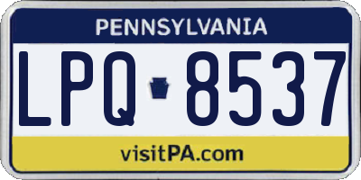 PA license plate LPQ8537