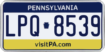 PA license plate LPQ8539