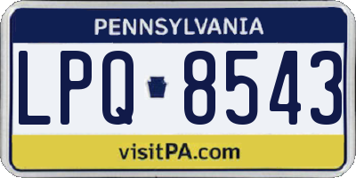 PA license plate LPQ8543