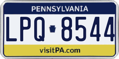 PA license plate LPQ8544
