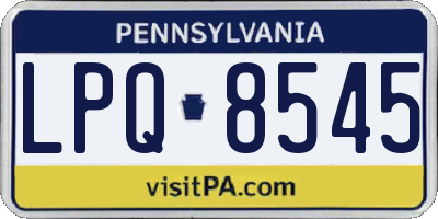 PA license plate LPQ8545