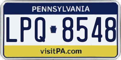 PA license plate LPQ8548