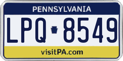 PA license plate LPQ8549