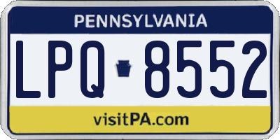 PA license plate LPQ8552