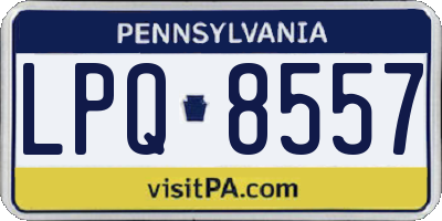 PA license plate LPQ8557