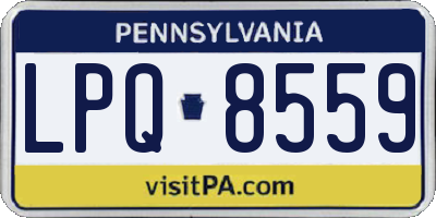 PA license plate LPQ8559