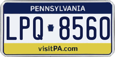 PA license plate LPQ8560