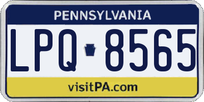 PA license plate LPQ8565