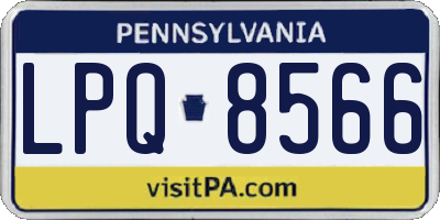PA license plate LPQ8566