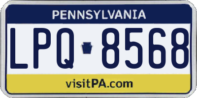 PA license plate LPQ8568