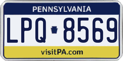 PA license plate LPQ8569