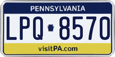 PA license plate LPQ8570