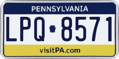 PA license plate LPQ8571