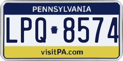 PA license plate LPQ8574