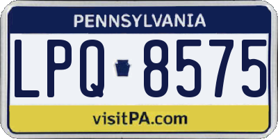 PA license plate LPQ8575