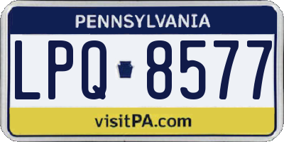 PA license plate LPQ8577