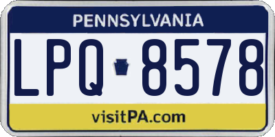 PA license plate LPQ8578