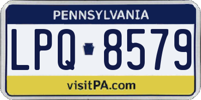 PA license plate LPQ8579