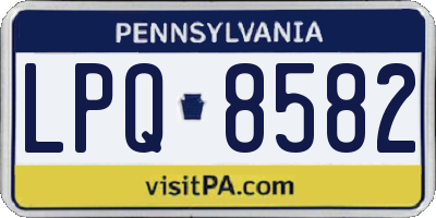 PA license plate LPQ8582