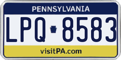 PA license plate LPQ8583